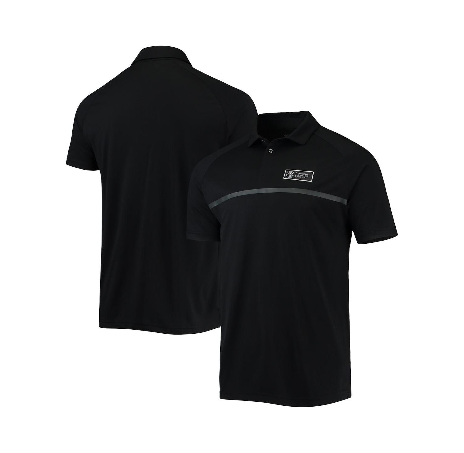 Men's Black Chicago Cubs Sector Raglan Polo Shirt