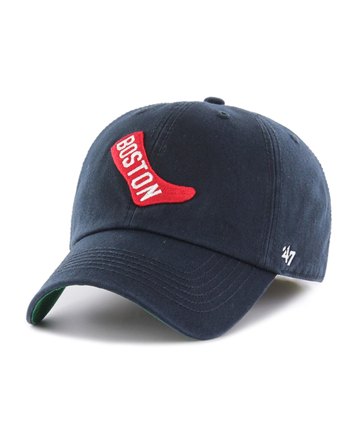 47 BRAND MEN'S '47 BRAND NAVY BOSTON RED SOX COOPERSTOWN COLLECTION FRANCHISE LOGO FITTED HAT