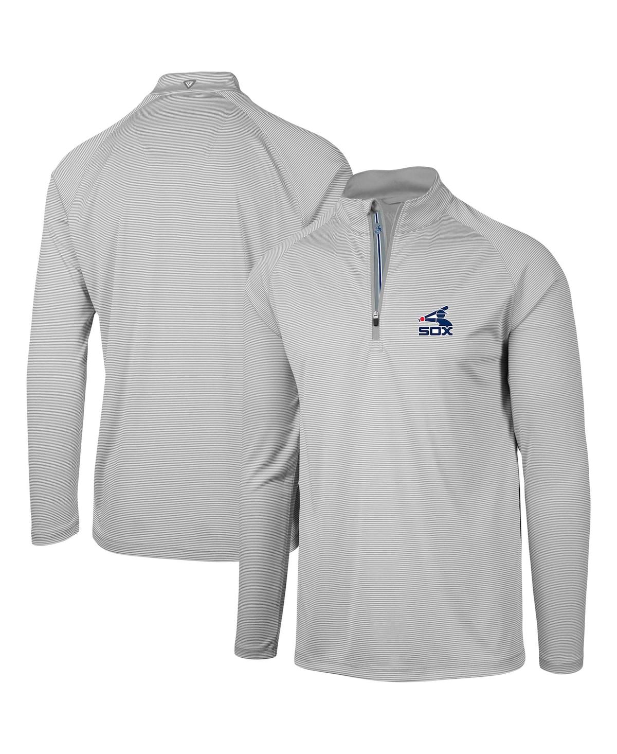 Shop Levelwear Men's  Gray Chicago White Sox Orion Historic Logo Raglan Quarter-zip Jacket
