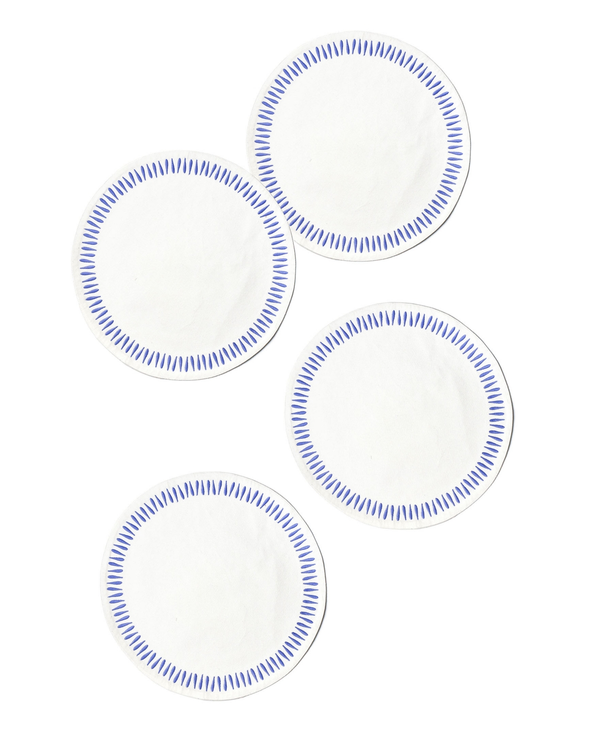 Coton Colors Iris Blue Drop Round Placemat, Set Of 4