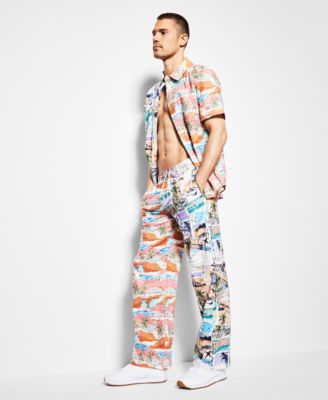 Royalty by Maluma - Men's Relaxed-Fit Colorblocked Printed Pajama Pants