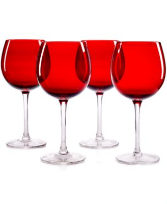 The Cellar - Set of 4 Red Balloon Wine Glasses
