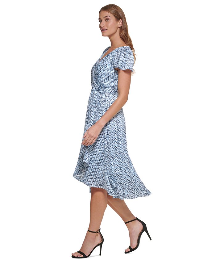 DKNY Women's Printed Faux-Wrap Dress - Macy's