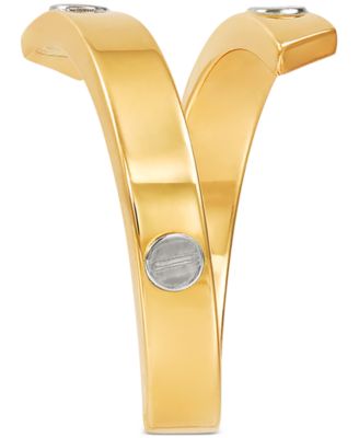 Rivet Coil Statement Ring in 10k Gold & White Gold