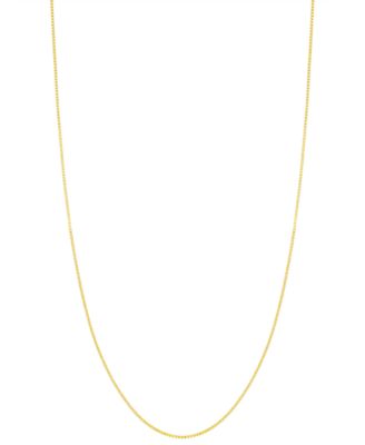 Macy's 14k Gold Necklace Adjustable 16-20" Box Chain (5/8mm) (Also In ...