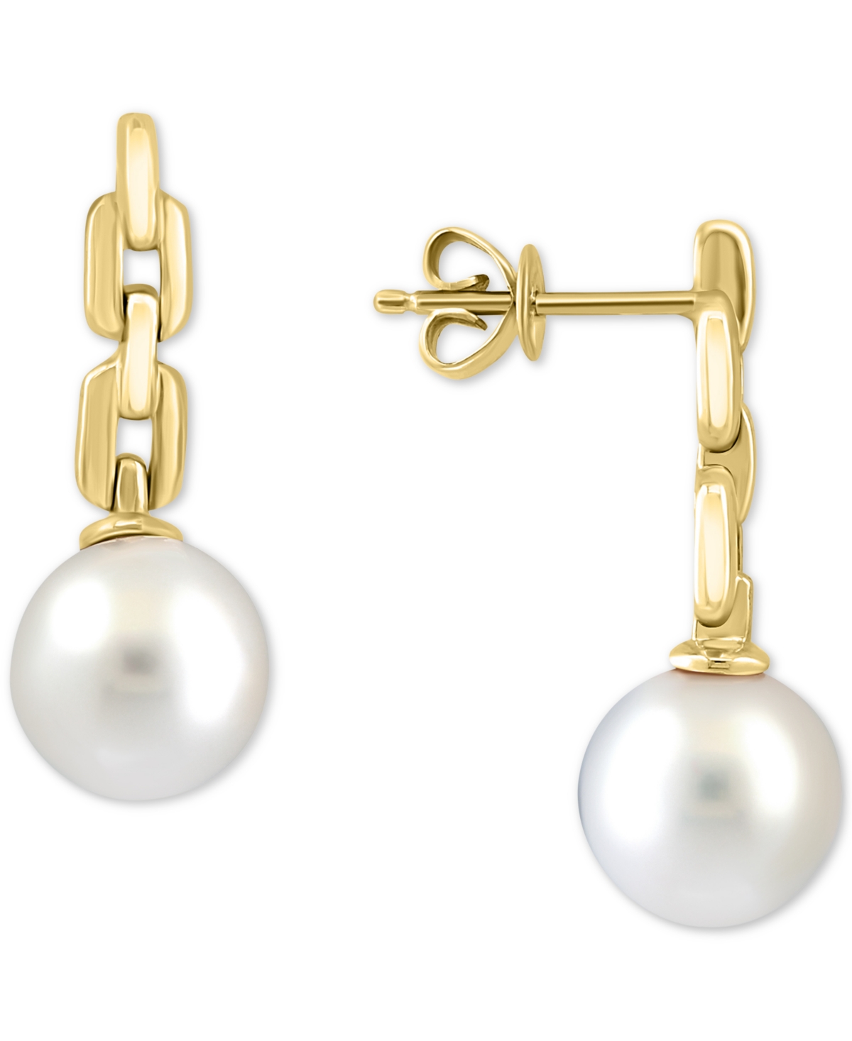 Effy Cultured Freshwater Pearl (10mm) Chain Link Drop Earrings in 14k Gold - K Yellow Gold
