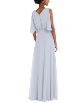 Plus Size V-Neck Split Sleeve Blouson Bodice Maxi Dress