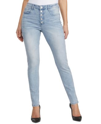Numero - Women's Multi-Button Denim Skinny Jeans