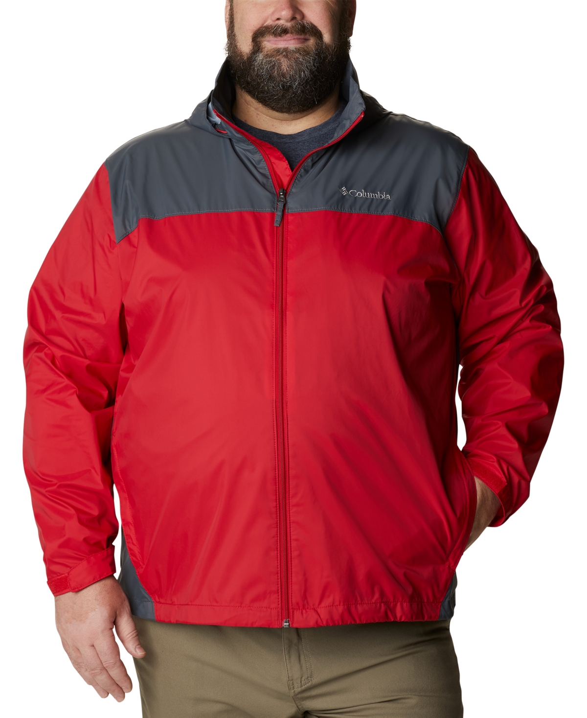 Shop Columbia Men's Big & Tall Glennaker Lake Rain Jacket In Mountain Red,graphite