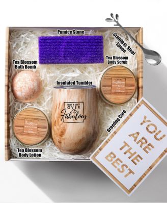 Thank You Gifts, Inspiration Gifts, Tea Blossom Appreciation Gift Basket, Body Care Gift Set, Spa Kit, 8 Piece