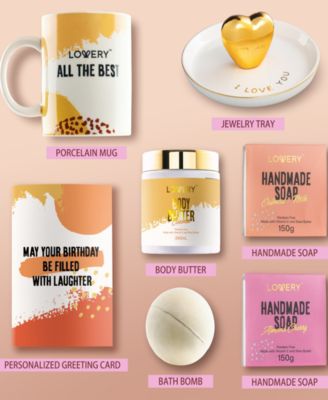 Birthday Gifts, Personalized Birthday Gift Basket, Body Care Gift Set, Inspirational Gifts, Birthday Spa Gift Box, 8 Piece