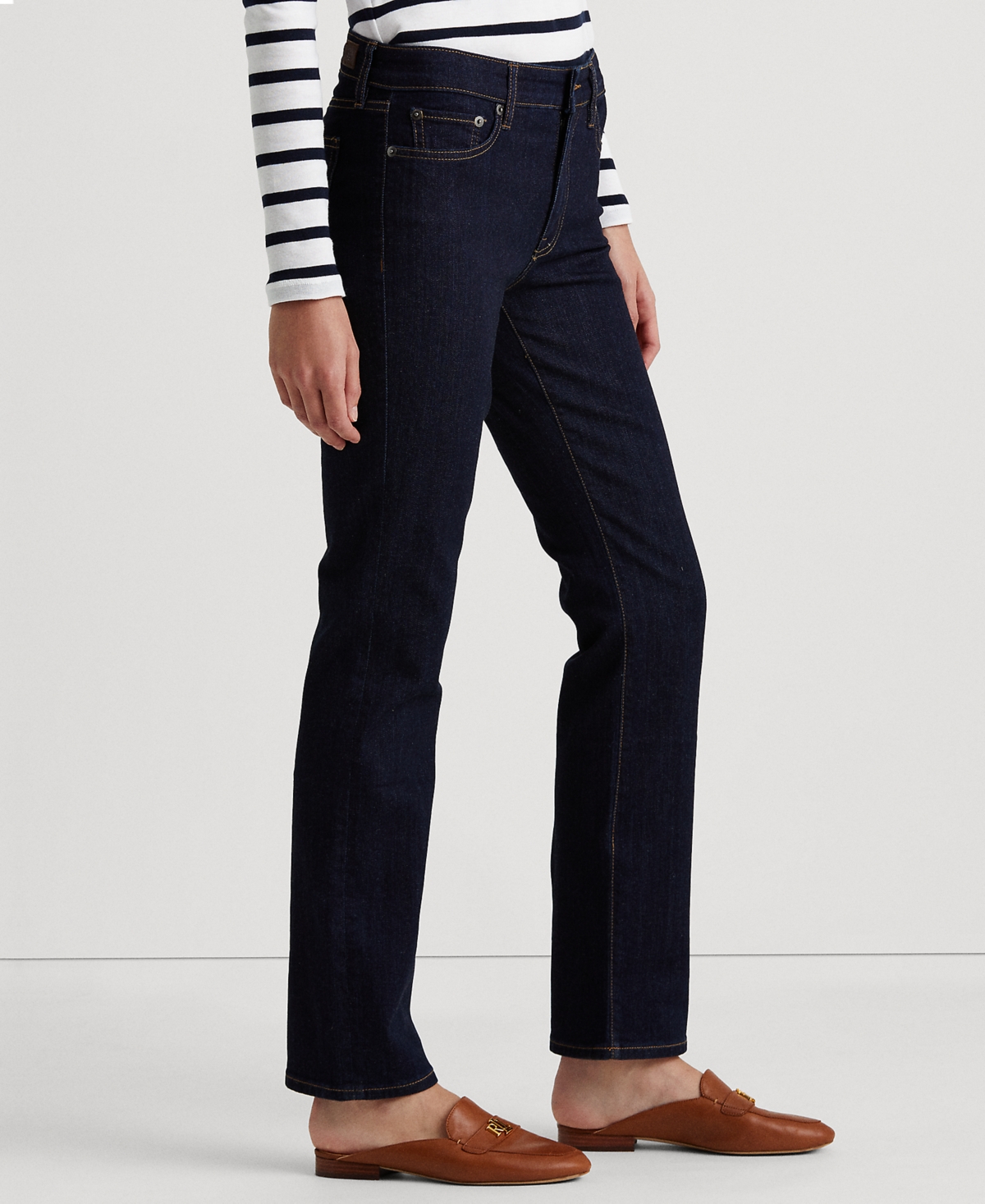 Lauren Ralph Lauren Petite Mid-Rise Straight Jean, Petite & Petite Short Lengths