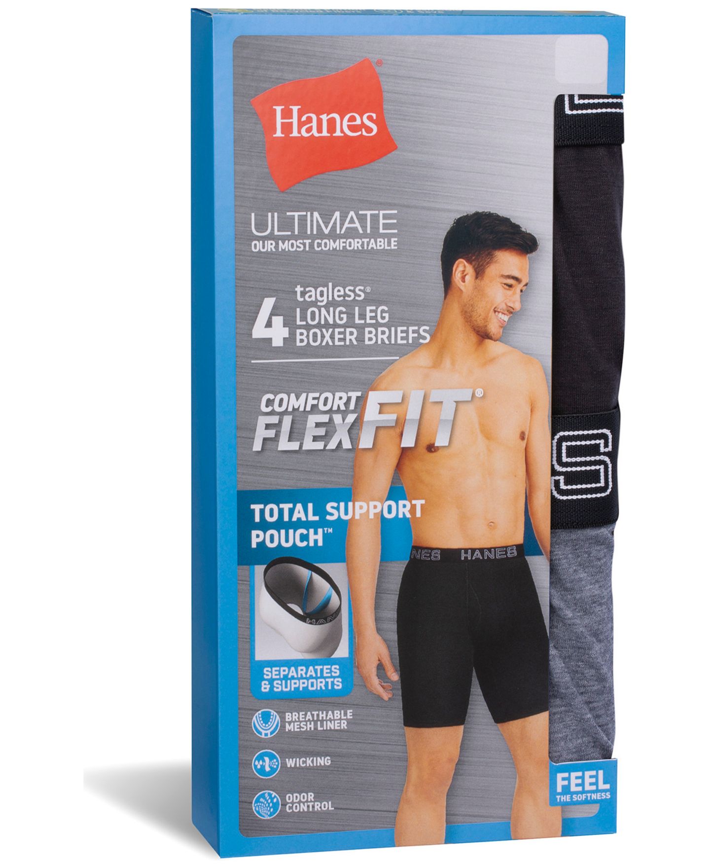 Трусы-боксеры Ultimate® Long-Leg для мужчин — Hanes, цвет: Assorted — фото 2