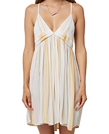 Juniors' Saltwater Solids Striped Dress Cover-Up