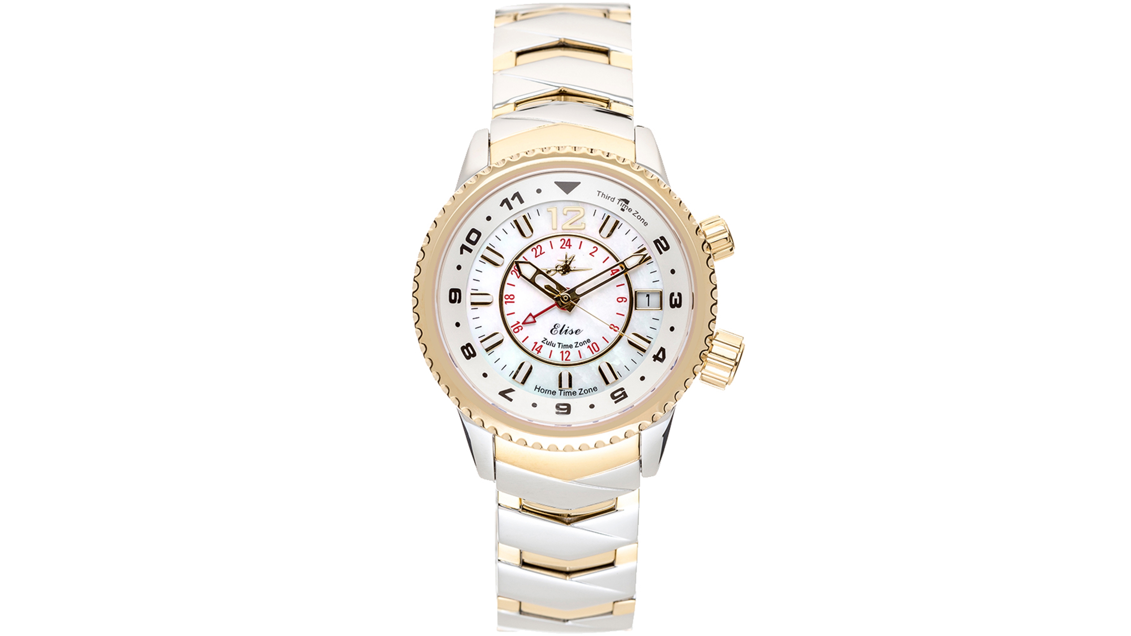 Abingdon Co. Women's Elise Tri-Time Two-Tone Stainless Steel Bracelet Watch 33mm