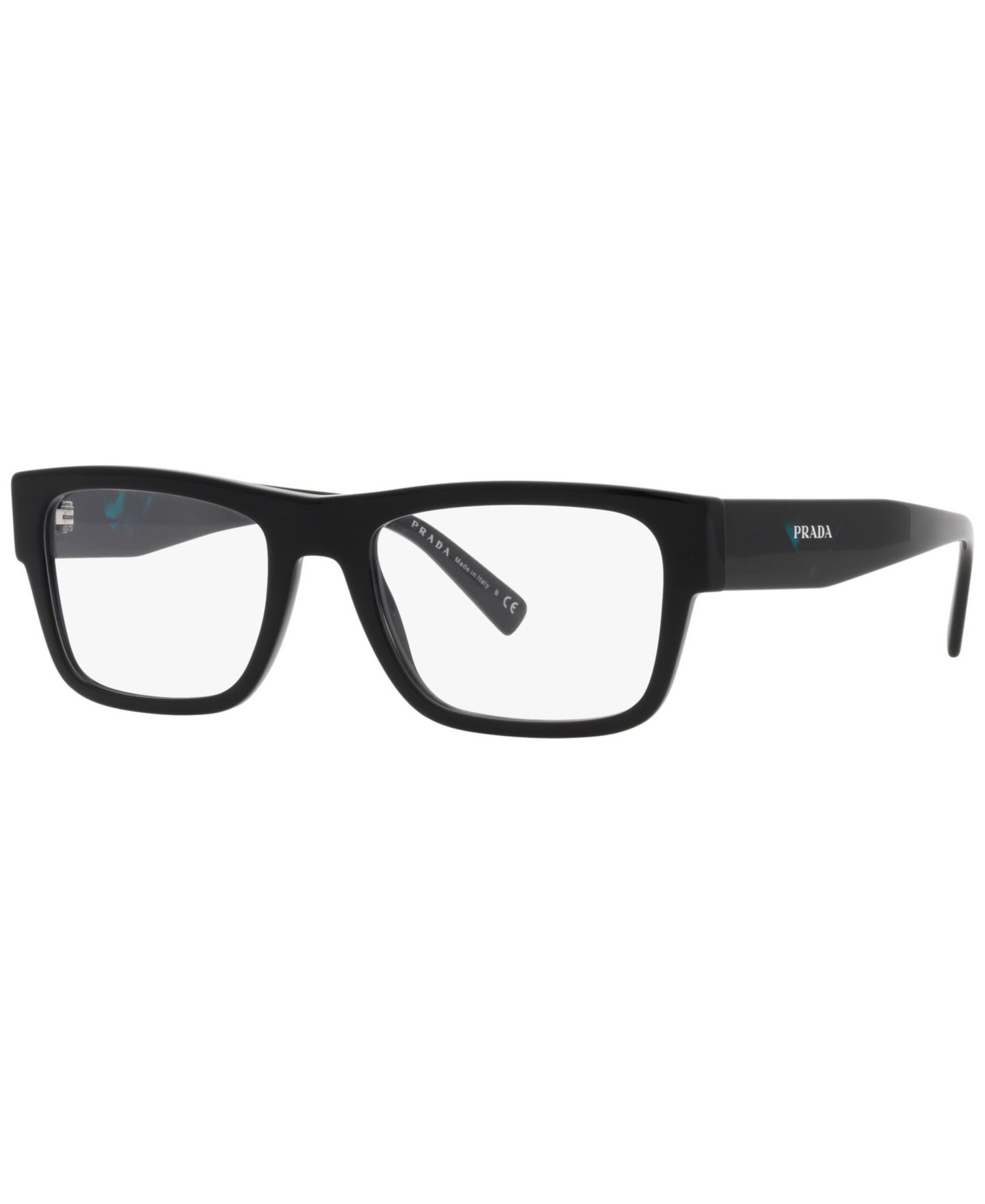 Мужские очки PRADA Man Rectangle Plastic PR 15YV Eyeglasses, цвет: Чёрный — фото 1