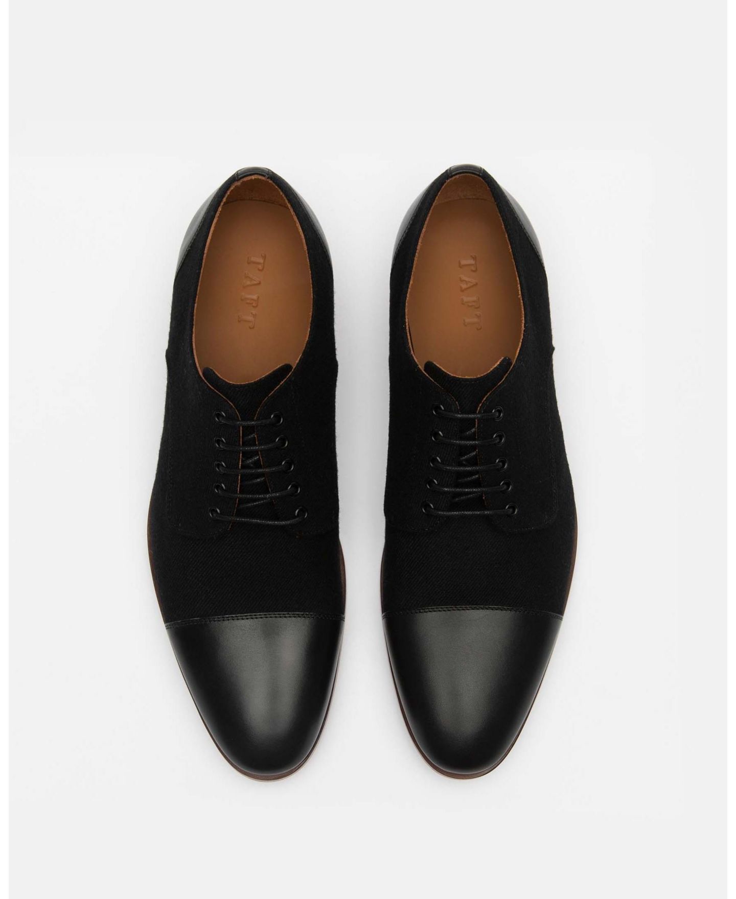 Мужские туфли Taft Jack Handcrafted Leather, Velvet and Wool Dress Shoes, цвет: Чёрный, вариант 1 — фото 1