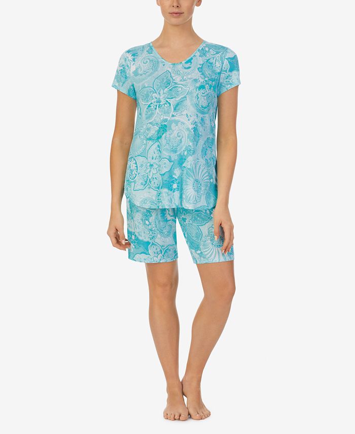 Cuddl Duds Women's 2-Pc. Printed Boxer Pajamas Set - Macy's