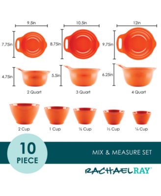 10-Pc. Mix and Measure Mixing Bowl Measuring Cup and Utensil Set