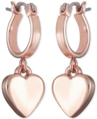 guess heart earrings rose gold