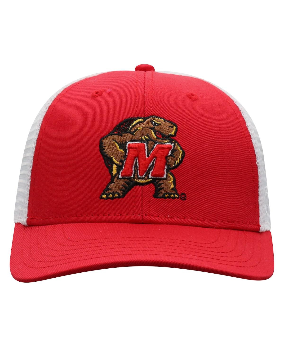 Top Of The World Men's  Red, White Maryland Terrapins Trucker Snapback Hat In Red,white