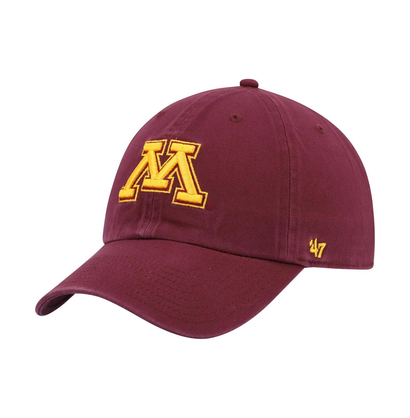 Мужская кепка '47 Brand Maroon Minnesota Golden Gophers Wordmark Clean Up Adjustable Hat — фото 2