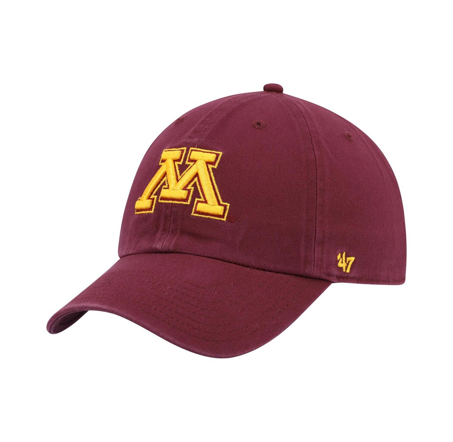 Men's '47 Maroon Minnesota Golden Gophers Wordmark Clean Up Adjustable Hat