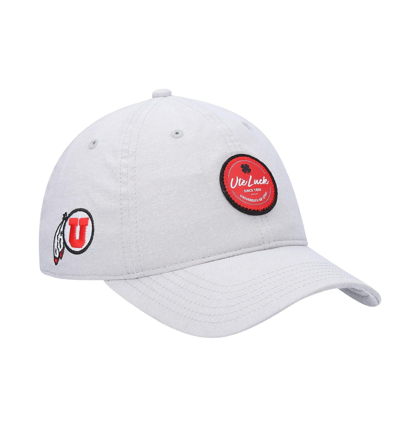 Мужская кепка Black Clover Gray Utah Utes Oxford Circle Adjustable Hat — фото 1