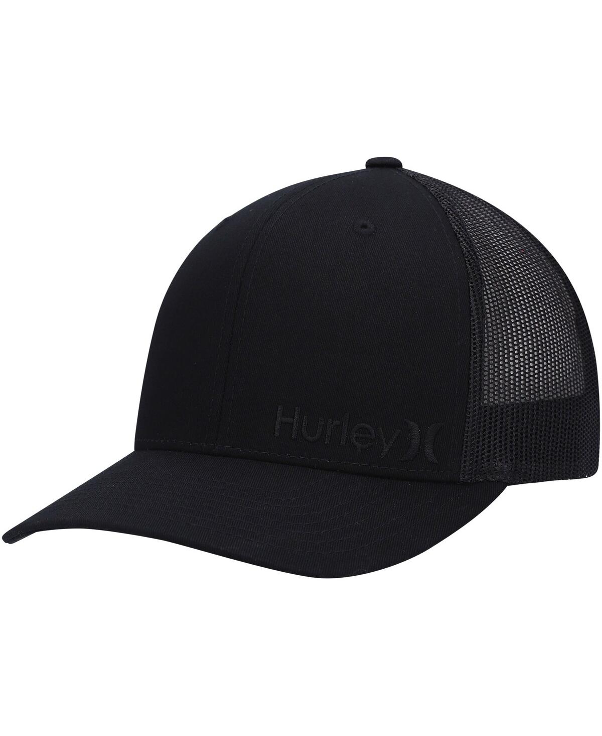 Hurley Men's  Black Logo Corp Staple Trucker Snapback Hat