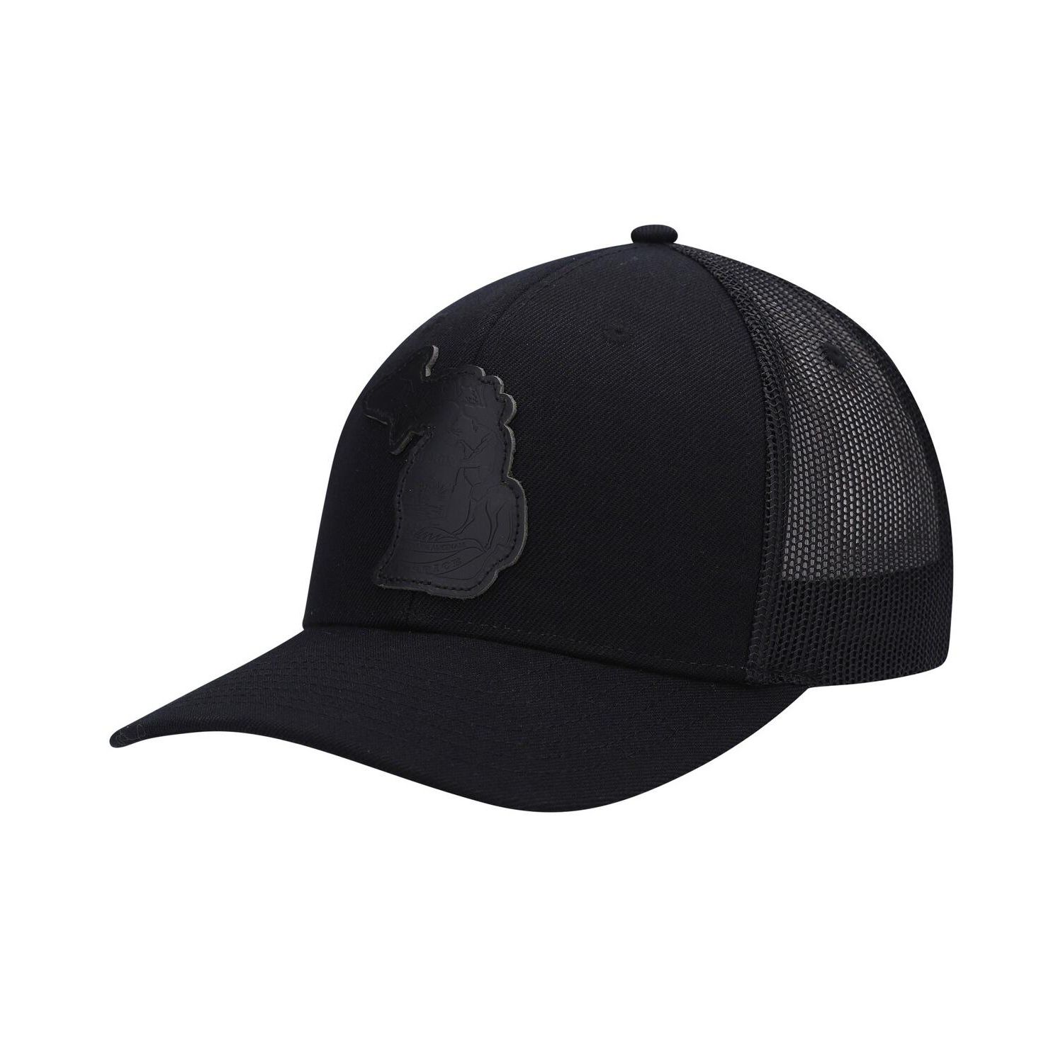 Men's Michigan Blackout State Patch Trucker Snapback Hat