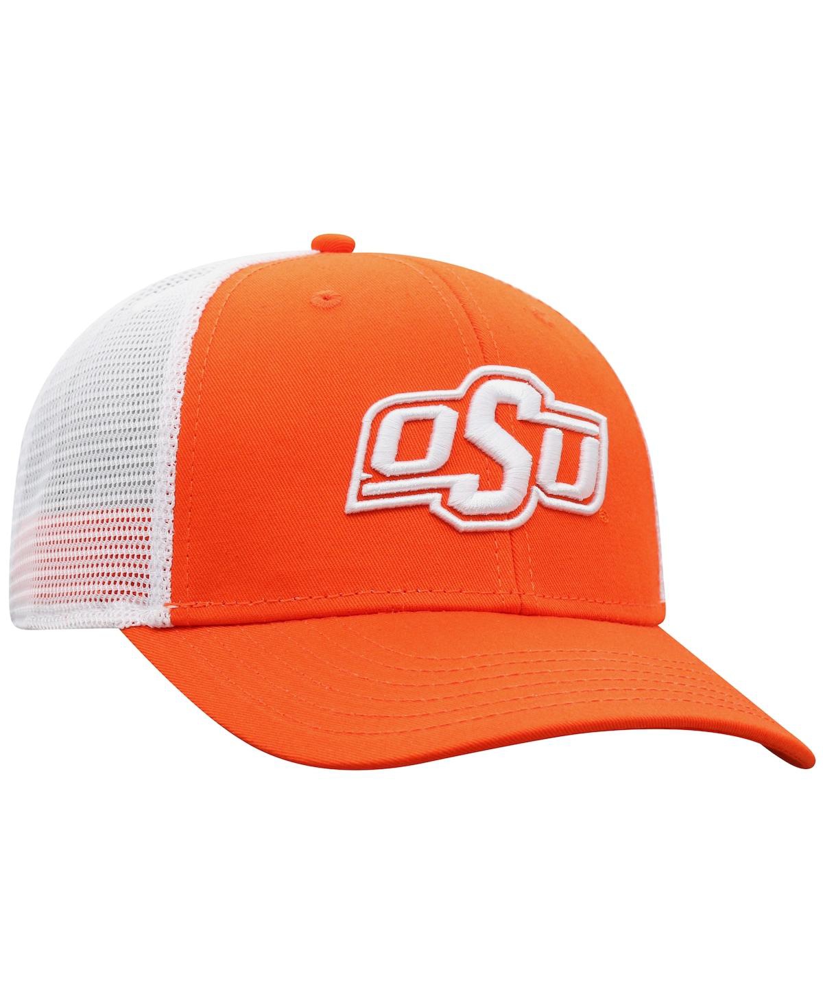 Top Of The World Men's  Orange, White Oklahoma State Cowboys Trucker Snapback Hat In Orange,white