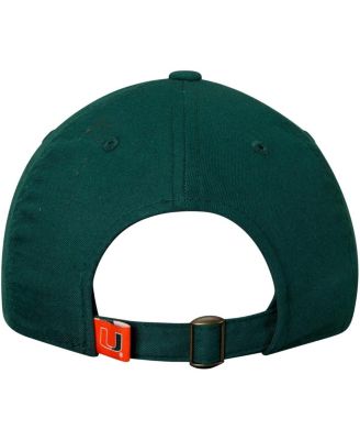 Men's Green Miami Hurricanes Primary Logo Staple Adjustable Hat