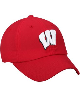 Men's Red Wisconsin Badgers Primary Logo Staple Adjustable Hat