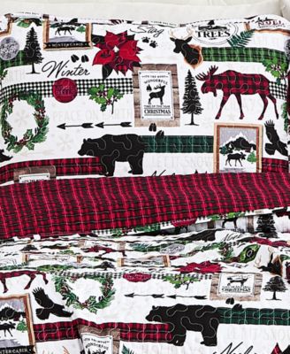 Merry Town Christmas Oversized Reversible 3-Pc. Quilt Set, Full/Queen