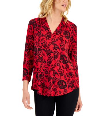 Charter Club Women's Floral-Print Top, Created for Macy's - Macy's