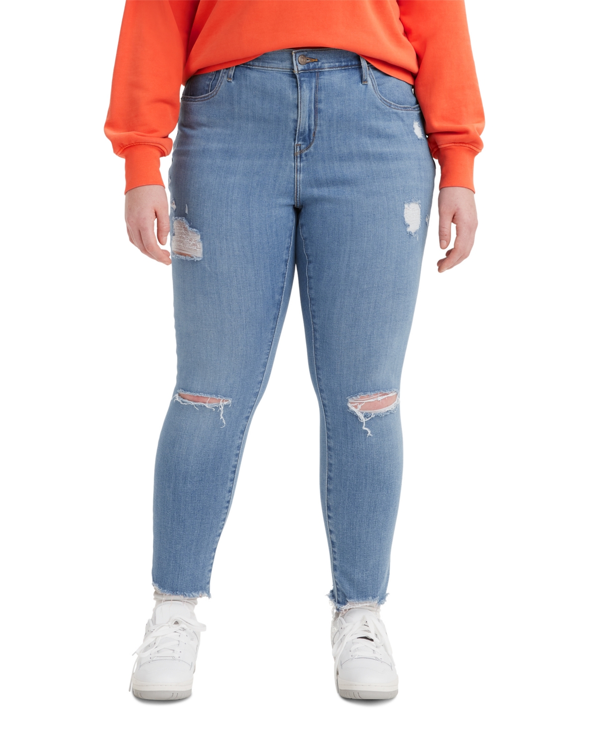 Levi's Trendy Plus Size 721 High-rise Skinny Jeans In Medium Indigo