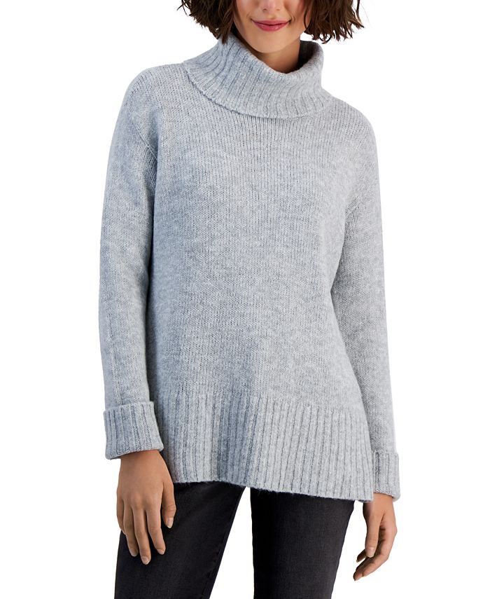 Jm Collection Petite Ribbed Turtleneck Sweater, Created for Macy's