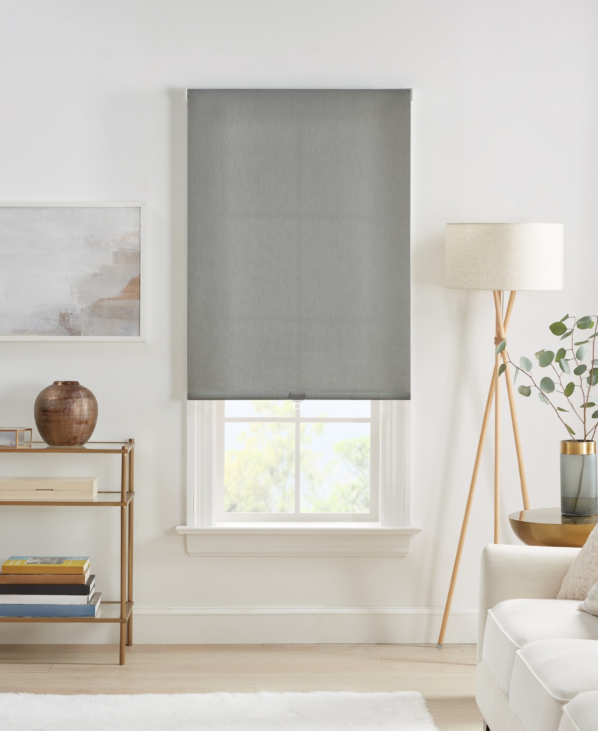 Eclipse Holden Light Filtering Cordless Roller Shade, 72" X 34" In Gray