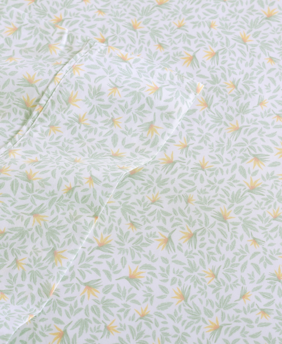 Tommy Bahama Home Crane Flower Cool Zone 200 Tc Percale Cotton 4 Piece Sheet Set,