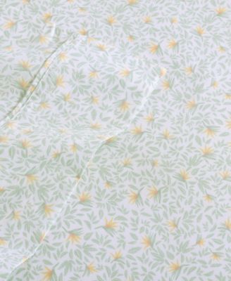 Crane Flower Cool Zone Cotton Percale 4 Piece Sheet Set, King