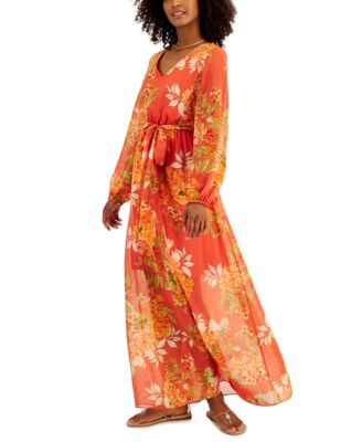 Macy's long sleeve maxi dresses best sale