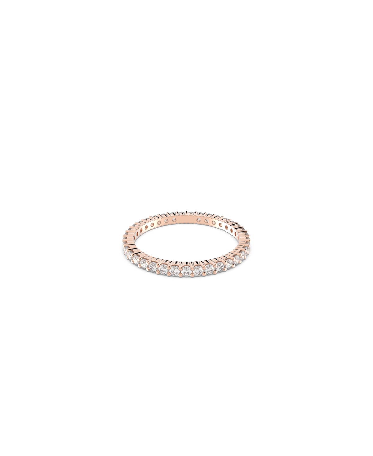 Shop Swarovski Vittore Round Cut Rose Gold Tone Plated Ring