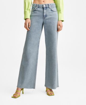 MANGO Women's Mid-Rise Wide Leg Jeans Macy's
