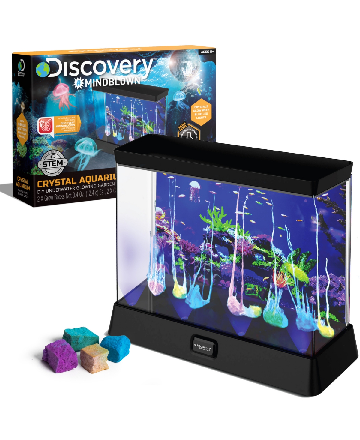 Great DIY STEM Science Experiment Multicolored Crystal Creations Discovery Crystal Growing Aquarium by Horizon Group USA 