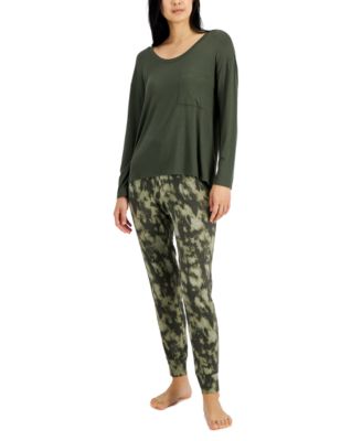 Alfani - Women's Long-Sleeve Jersey Sleep Top