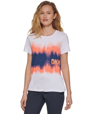 Dkny Women's Tie-dye Logo T-shirt In 