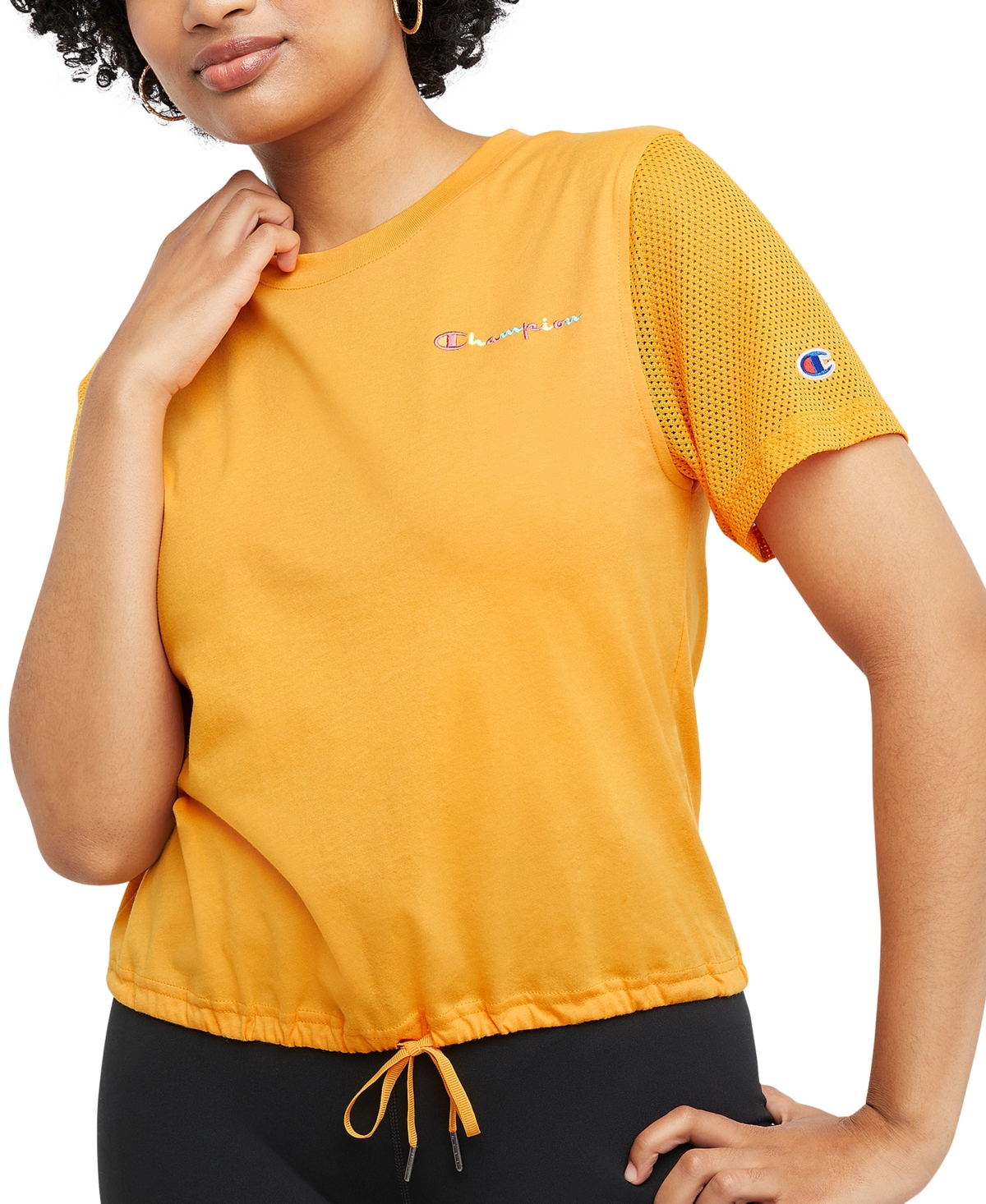 Champion Women s Campus Drawstring T shirt In Capri Orange ModeSens