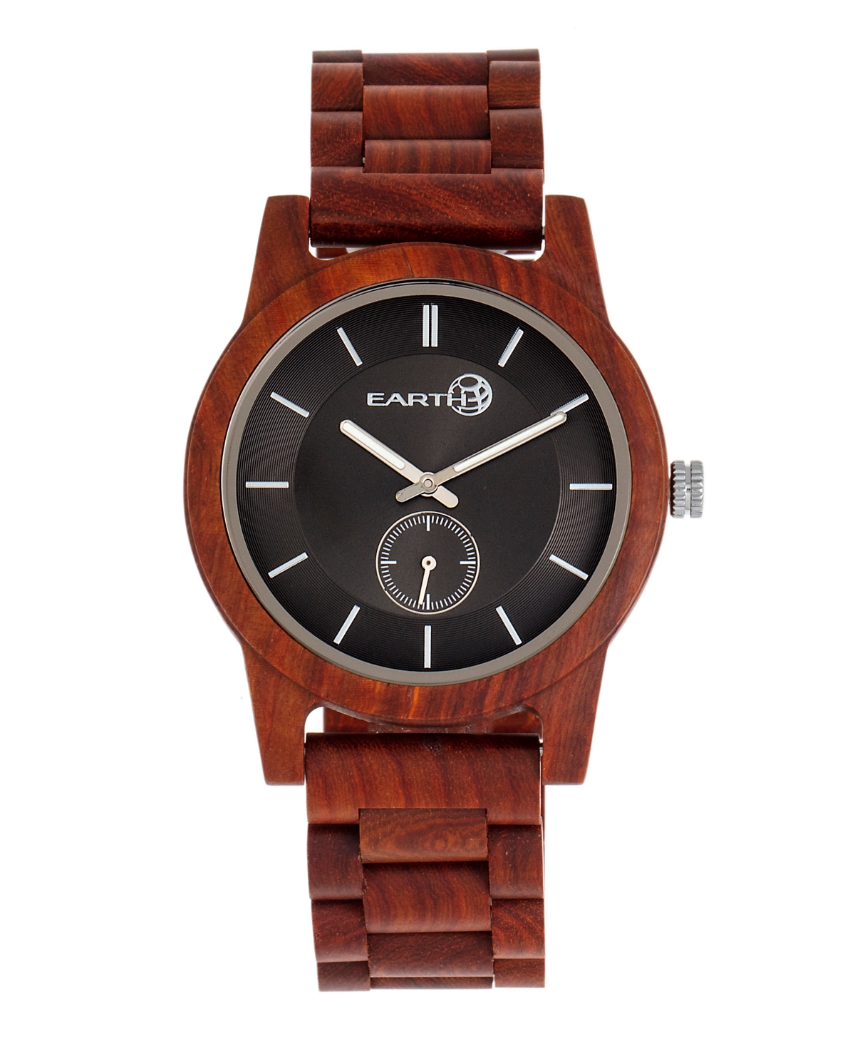 Earth Wood Dark Brown or Red or Olive or Zebra Wood Bracelet Watch, 44mm