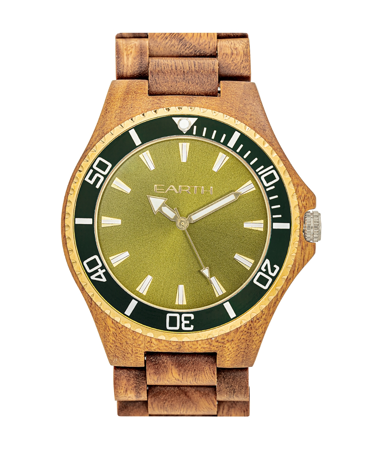 Earth Wood Khaki and Tan or Dark Brown or Red or Olive Centurion Bracelet Watch, 45mm
