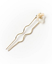 Mother of Pearl Flower with Beads Hair Pin